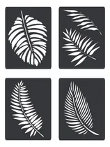 Comprar Kit #2  X 4 Stencil Hojas Tropicales 21x29 Noreste Ideas