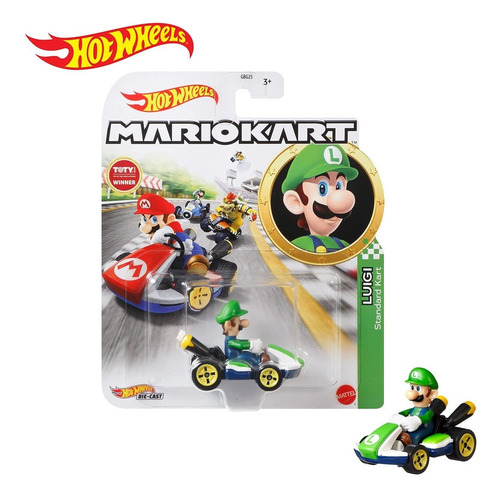 Hot Wheels Mariokart Luigi Standard Kart Coleccionable Verde Claro
