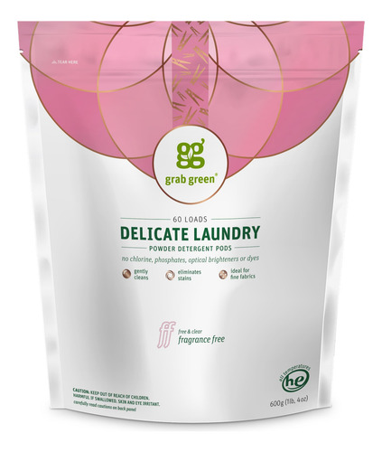 Cápsulas De Detergente Para Roupa Grab Green Delicate 60 Uni