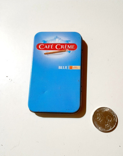 Cafe Cream. Antigua Lata De 8 X 5 Cm. Blue. Única! Coleccion