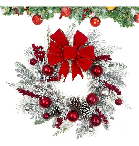 Corona De Navidad Para Puerta De Ingreso, Artificial