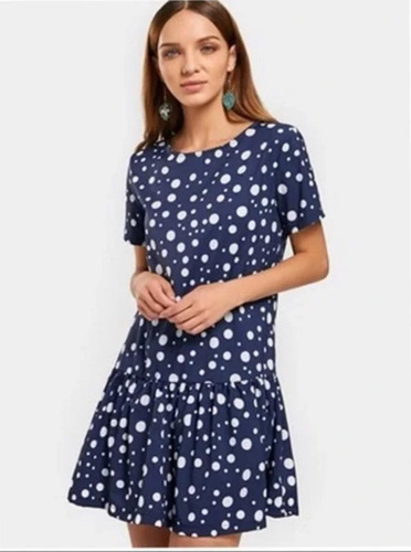 Vestido Zara Satén A Lunares Mujer - Talla Xs (Usado)