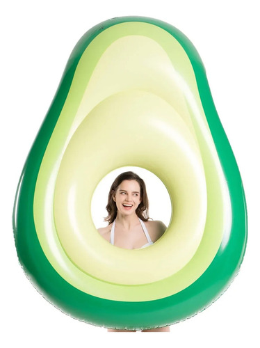Flotador de aguacate gigante para pileta color verde 160cm x 125cm