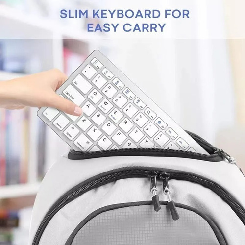 Imagen 4 de 5 de Teclado Inalambrico Bluetooth Para iPad Tablet Smartphone Pc