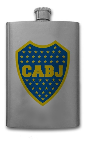 Ánfora Licorera Boca Juniors De Acero Inoxidable 8oz (240ml)