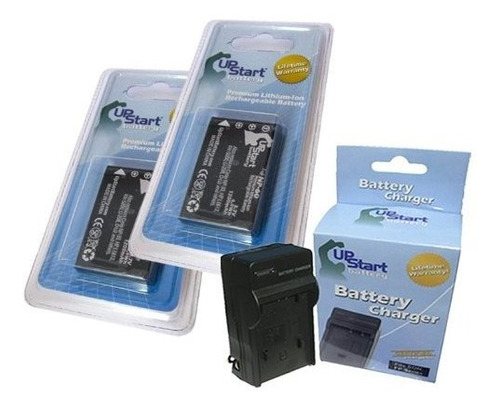 2 X Pack  Np-60 Bateria Repuesto + Cargador Para Fujifilm