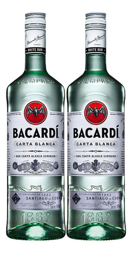 Pack De 2 Ron Bacardi Carta Blanca 980 Ml