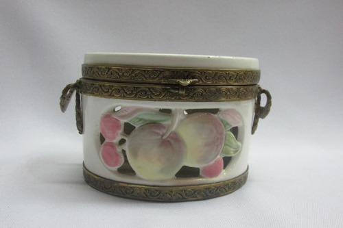 Bombonera De Porcelana Francesa 1920  Barbotine F.m Alhajero