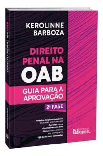 Direito Penal Na Oab - Guia Para A Aprovação - 2ª Fase, De Kerolinne Barboza. Em Português