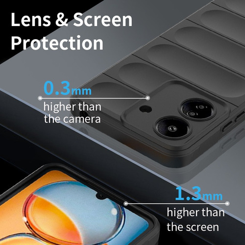 Nueva Funda Rudo Uso Silicona Para Redmi 13c/poco C65+2 Mica