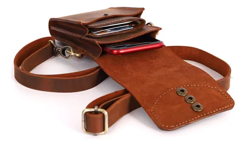 Bolsa De Telefono Cruzada De Hombres Hecho A Mano, Caja De B