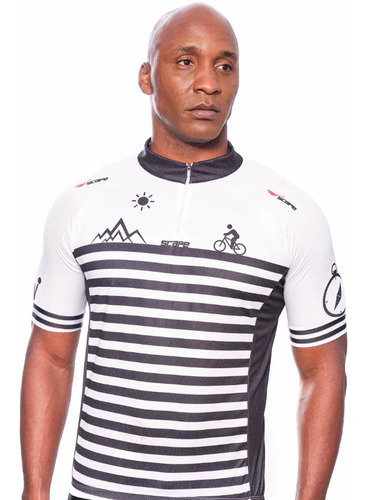 Camisa Scape Pedal Da Manha Branca E Preta Ciclismo 21