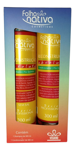 Kit Reconstrução Absoluta Folha Nativa Shampoo E Condic300ml