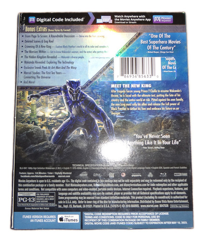 Black Panther - Pantera Negra - Importada - Bluray (Usado)