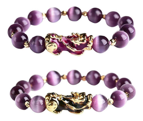 2 X Feng Shui Chapado En Pi Xiu Pulseras Mujeres Hombres