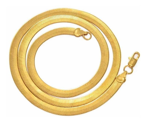 Cadena Importada Serpiente Bañada En Oro 18 K