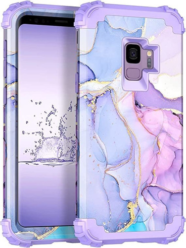 Miqala Para Galaxy S9 Case, Diseño De Mármol De Tres Capas D
