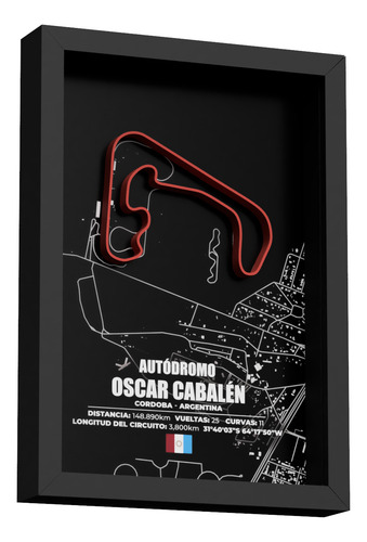 Cuadro Tc Turismo Carretera Circuitos Con Relieve 46x33cm Cabalen Negro Negro
