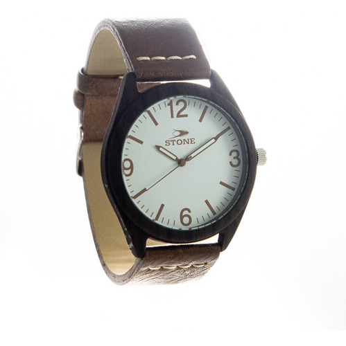 Reloj Stone Urban Malla Cuero Wood Madera Caja Metal Promo!