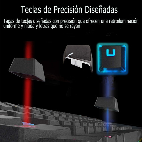 Imagen 5 de 5 de Teclado Mecanico Qwerty Español Con Ñ Teclado Gamer Led Rgb