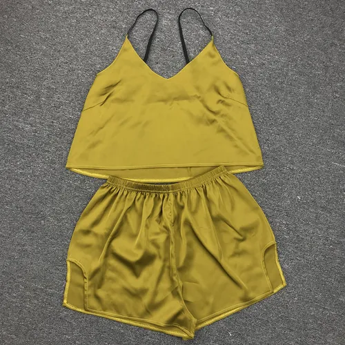Pijama Para Mujer, Conjunto De Seda, Ropa De Dormir Satinada