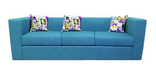 Imagen 2 de 5 de Sillon Cubo 3 Cuerpos Tela Chenille Placa Soft + 3 Decos