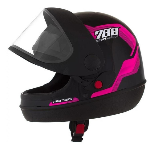 Capacete Para Moto Pro Tork Sport Moto 788 Cor Rosa Tamanho do capacete 56