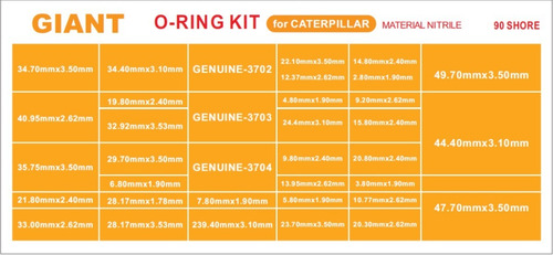 Kit Aneis Oring Caterpillar Giant - Nbr90b 396 Peças