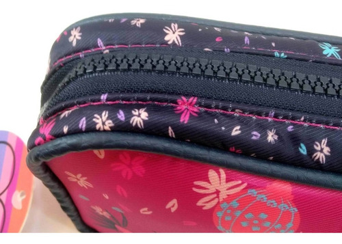 Imagen 7 de 10 de Cartuchera Escolar Rectangular Estampada Trendy Cierre
