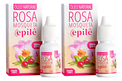 Kit C/2 Óleos Rosa Mosqueta Epilê 100% Puro 10ml Rugól