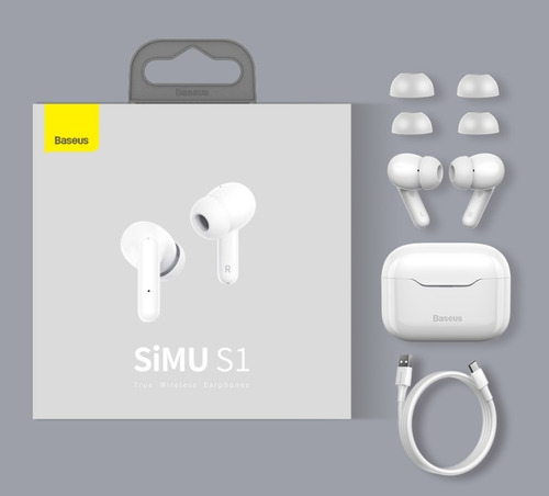 Imagem 3 de 7 de Fone Bluetooth Cancelamento De Ruído Ativo Baseus Simu S1