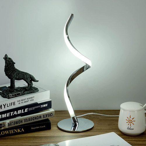 Lámpara De Escritorio Led Con Control Táctil Espiral Moderna