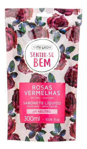 Jabón Líquido Vini Lady 300 Ml Recarga Rosas Rojas