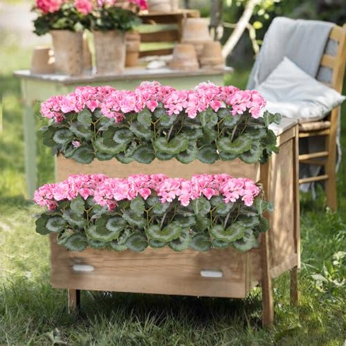 Geranios Artificiales - Flores Rosas Resistentes A Los Rayos