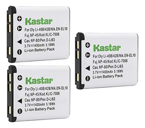 Batería De Cámara - Kastar Battery (3-pack) For Fujifilm Np-