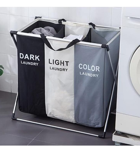 Cesto Tacho Organizador Ropa Sucia Plegable Laundry Triple