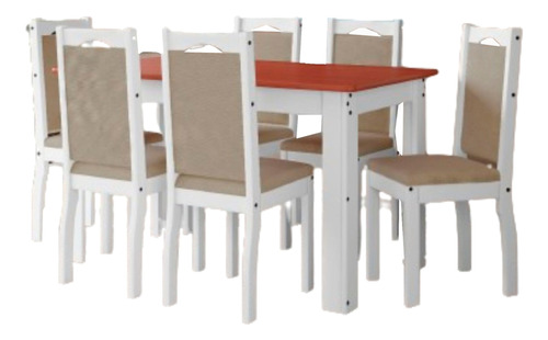 Juego De Comedor 6 Sillas Leticia. Armado Gratis. Tienda Max