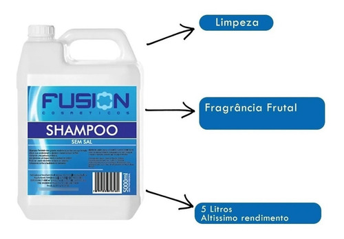 Kit 3 Shampoos Perolado + 1 Condicionador - Fusion 5 Litros