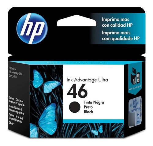 Cartucho Tinta Original Hp 46 Negro Cz637al