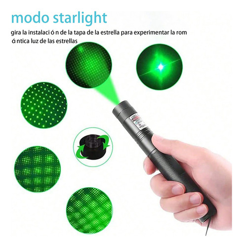 Puntero Láser 1500m, Usb Recargable, Portátil Y Resistente Láser Verde