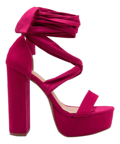 Sandalia De Plataforma Con Tacón 13cm Yaeli Fucsia Msi 