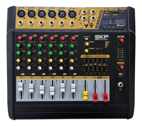 Consola Potenciada Skp Vz60 Ii 6 Canales 200+200 Rms Bt