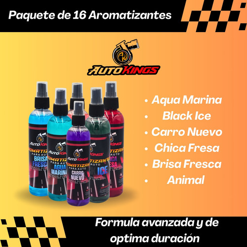 Paquete De 16 Aromatizantes Para Carro De 270 Ml Dif Aromas Azul Carro Nuevo