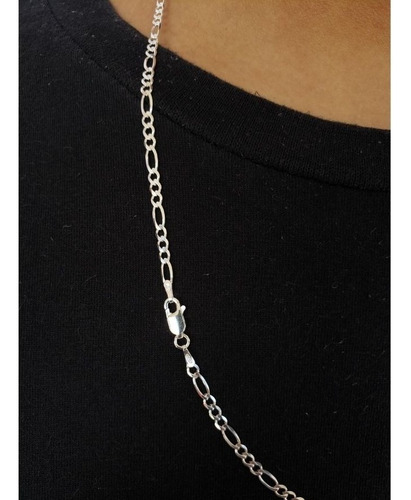 Corrente Cordão 3 Em 1 Masculino 60cm X 3mm 6grs Prata 925 Cor Prateado