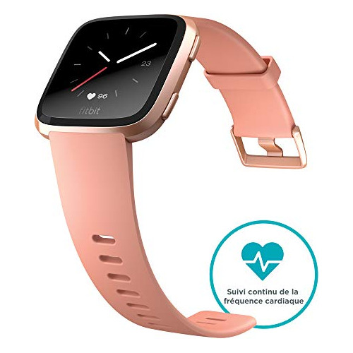 Fitbit Versa Smart Watch, Peach/rose Gold Aluminio, Ffjvo
