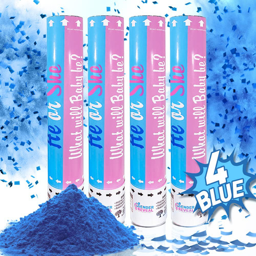 Tamodan Cañon Confeti Revelacion Genero Azul Juego 4 Polvo 