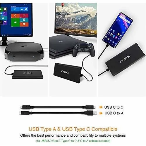 Icy Dock M.2 Nvme A Usb 3.2 Gen 2 (10 Gbps) Thunderbolt 3/