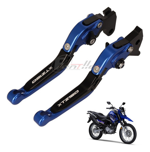 Palancas De Aluminio Plegables Para Yamaha Xtz150, Azul
