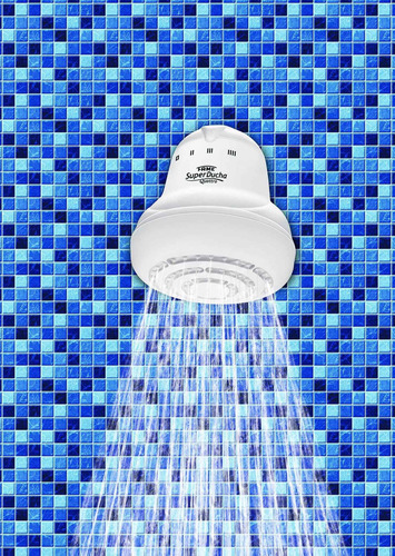 Imagem 4 de 4 de Chuveiro elétrico de parede Fame Super Quattro branco 220v 6800w