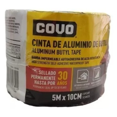 Cinta Para Impermeabilizar De Aluminio De Butilo Covo 5mx10c